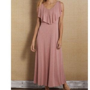 Soft Surroundings Rose Pink Rosanna Maxi Dress 74% modal lined large